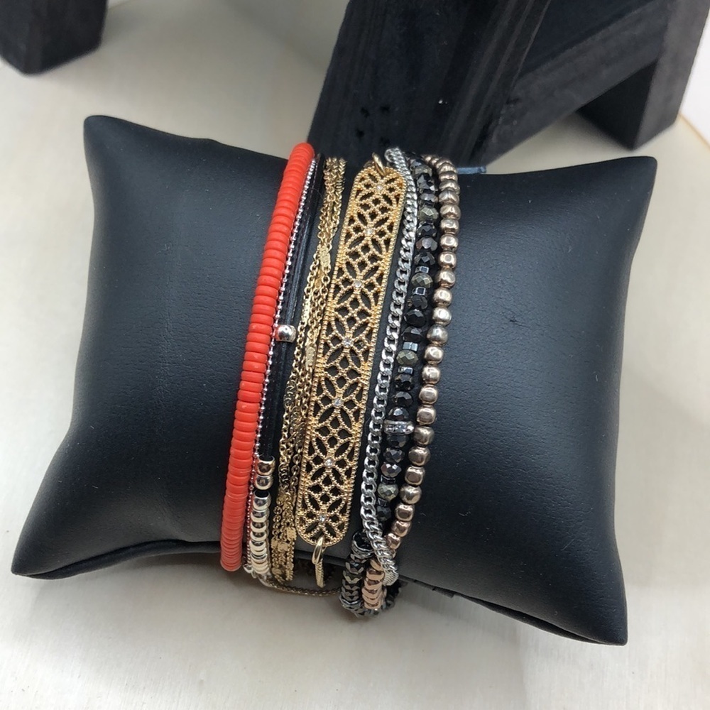 Bundle lot 5 trendy adjustable bracelets Stella and Dot Jcrew Banana Republic